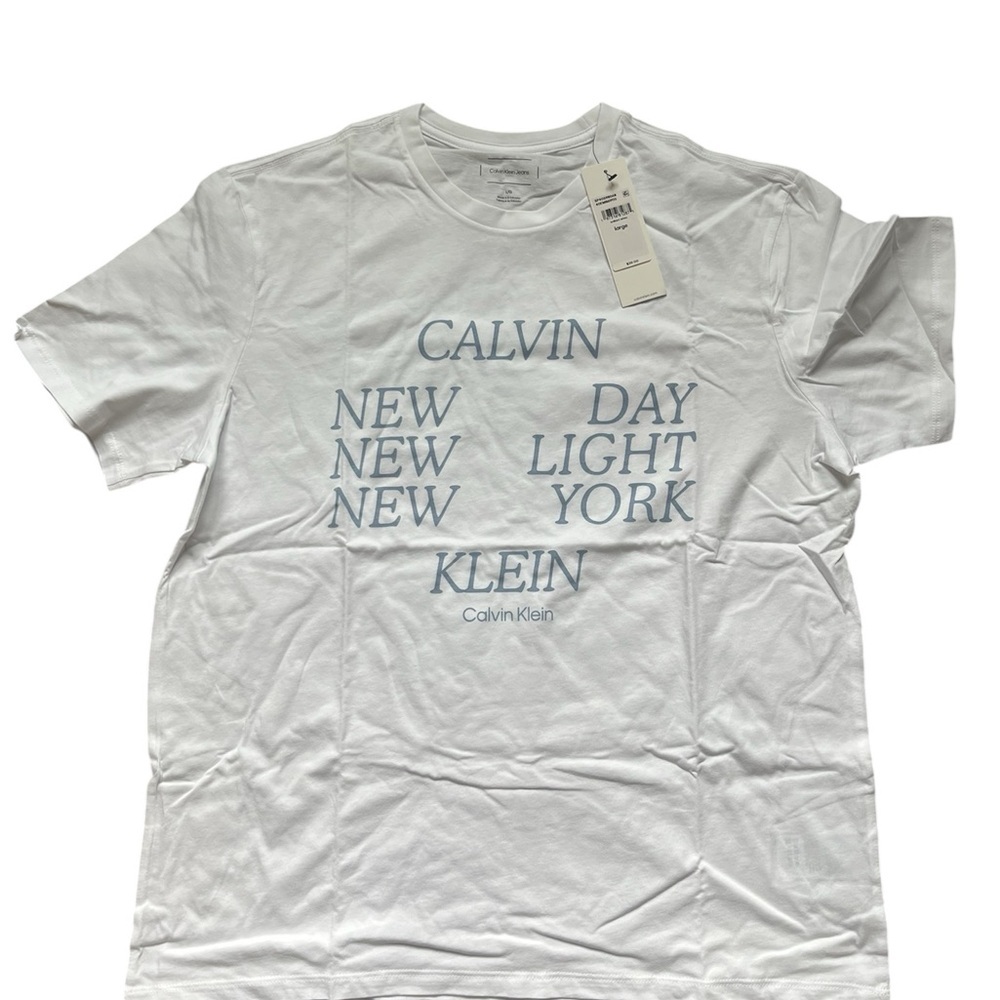 Calvin Klein White Graphic T-Shirt for Men